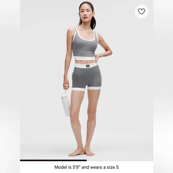 Lululemon Ribbed Nulu Cropped Tank Top, Grey, Small - Picture 3 of 4